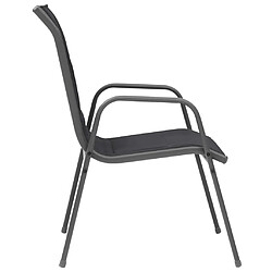 Avis vidaXL Chaises empilables de jardin 4 pcs Acier et textilène Noir