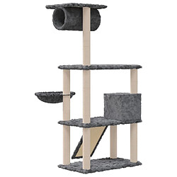 Arbre à chat avec griffoirs,niche pour chat en sisal Gris foncé 131 cm -MN10249 pas cher