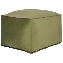 Beliani Pouf en velours vert olive DAREYN