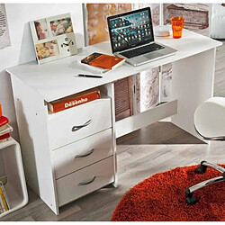 Avis Pegane Bureau en bois coloris blanc mat - 123 x 76,5 x 50,1 cm