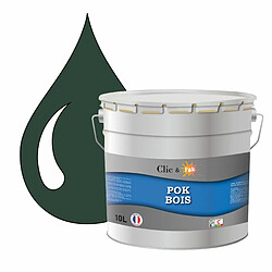 Pok Peinture de Finition Solvantée Laque Semi-Brillante Boiseries Intérieures et Extérieures - 10L - RAL 6005 - Vert Mousse