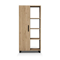 Armoire Multifonction Catter House Larisa Arena 60x32x128cm 1 Porte, 3 Étagères Externes, 3 Étagères Internes à Hauteur Réglable