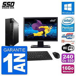 PC Lenovo M83 SFF Ecran 22" Intel G3220 RAM 16Go SSD 240Go Windows 10 Wifi · Occasion 