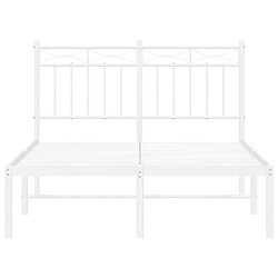 Maison Chic Lit adulte - Cadre de lit métal avec tête de lit pour chambre blanc 120x200 cm -MN92761 pas cher