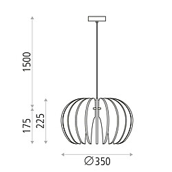 Acb Suspensions Rosa Del Desierto 1x15W E27 Noir H225-1675