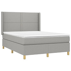 Acheter Sommier à lattes et matelas LED,Cadre à lattes de lit pour Adulte Gris clair 140x190 cm Tissu -MN14804