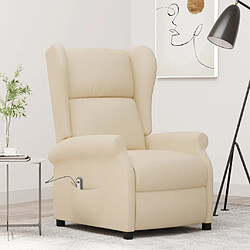 vidaXL Fauteuil inclinable électrique à oreilles crème tissu