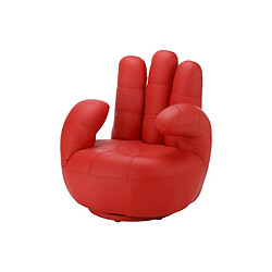 Avis Vente-Unique Fauteuil main pivotant CATCHY en simili - Rouge