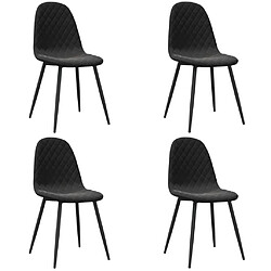 Maison Chic Lot de 4 Chaises à manger | Chaise de salle à manger cuisine Noir Velours -GKD99204