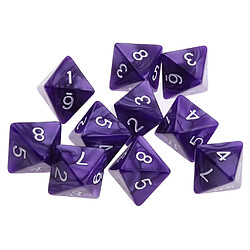 10pcs Dés 8 Faces D8 Dés Polyédriques Pour Les Jeux De Table De Fête Violet