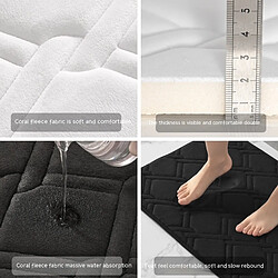 LUUCOZK Tapis de bain antidérapants absorbants à séchage rapide pour salle de bain - blanc-40 x 60cm