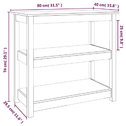 vidaXL Table console 80x40x74 cm Bois massif de pin pas cher