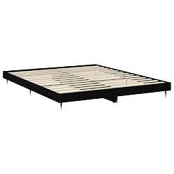 Maison Chic Lit adulte - Lit simple Cadre de lit,Structure du lit Contemporain noir 200x200 cm bois d'ingénierie -MN91356 pas cher