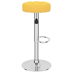 Avis vidaXL Tabourets de bar lot de 2 jaune moutarde tissu