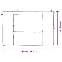 Acheter vidaXL Paroi de tente de réception 2 pcs avec fenêtre PE Vert