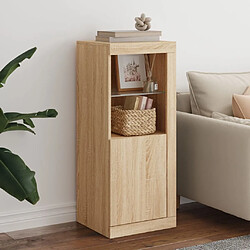 Maison Chic Commode Buffet - Meuble de rangement avec lumières LED chêne sonoma 41x37x100 cm -GKD62950