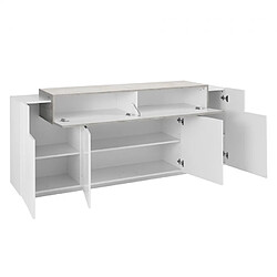 Acheter Ahd Amazing Home Design Buffet Salon Moderne 200cm 4 Compartiments Blanc Gris Corona Side