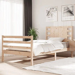 Maison Chic Lit Moderne Chambre - Cadre/structure de lit pour adulte bois de pin massif 90x190 cm simple -MN49360