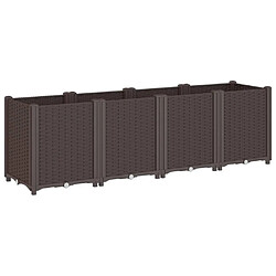 Maison Chic Jardinière,Bac à fleurs - pot de fleur marron 160x40x53 cm polypropylène -GKD95803