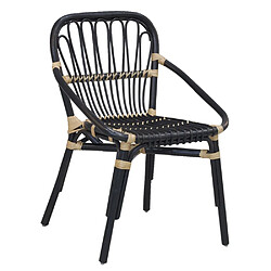 Aubry Gaspard Chaise en rotin Backa noir.