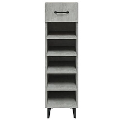 Avis vidaXL Armoire à chaussures Gris béton 30x35x105 cm Bois d'ingénierie