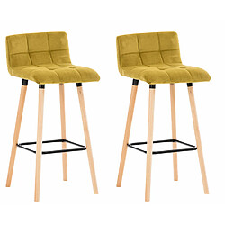 Non Lot de 2 tabourets de bar Lincoln velours 