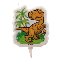 BOUGIE 2D ANNIVERSAIRE DINOSAURE 7,5CM 