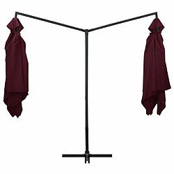 Avis Maison Chic Parasol Jardin | Parasol double avec mat en acier 250 x 250 cm Rouge bordeaux - GKD73333