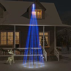 vidaXL Sapin de Noël sur mât de drapeau 732 LED Bleues 500 cm 