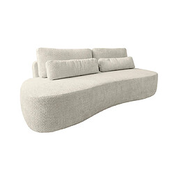 Bestmobilier Mahina - canapé droit 3 places sans accoudoirs - convertible avec coffre - en tissu bouclette Mahina - canapé droit 3 places sans accoudoirs - convertible avec coffre - en tissu bouclette - Beige