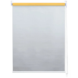 Avis Decoshop26 Store enrouleur de fenêtre occultant protection solaire store à tirage latéral 50x160cm opaque jaune 04_0004424