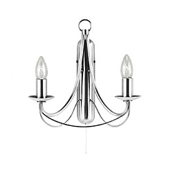 Searchlight Applique murale Maypole Argent satiné 2 ampoules 31cm