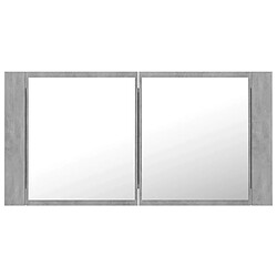 Avis Helloshop26 Armoire de salle de bain à miroir led 90 x 12 x 45 cm acrylique gris 02_0006609