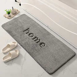 LUUCOZK Tapis de bain antidérapants absorbants à séchage rapide, tapis de décoration de salle de bain-gris-40 x 60cm