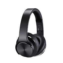 General Casque Bluetooth, casque Bluetooth autour du cou avec microphone antibruit, cache-oreilles doux et poids léger, basse stéréo, pour musique, conférence, vidéo, appel.(noir) 