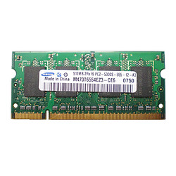 512Mo RAM PC Portable SODIMM SAMSUNG M470T6554EZ3-CE6 DDR2 PC2-5300S 667MHz CL5 · Occasion 