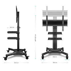 Avis ONKRON Support TV Roulettes pour 32-60 Pouces, jusqu'à 30,5 kg, VESA 600x400,TS2551-B Noir