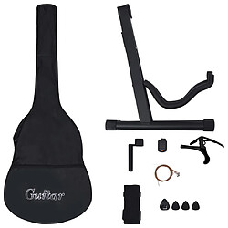 Avis vidaXL Jeu de guitare 12pcs occidental avec égaliseur et 6 cordes Noir