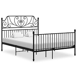 vidaXL Cadre de lit sans matelas noir métal 160x200 cm