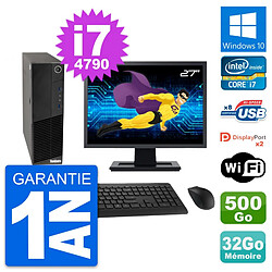 PC Lenovo M83 SFF Ecran 27" Intel i7-4790 RAM 32Go Disque 500Go Windows 10 Wifi · Occasion 