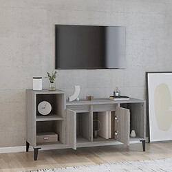 Avis Maison Chic Meuble TV scandinave gris - Banc TV pour salon Sonoma 100x35x55 cm Bois d'ingénierie -MN31489