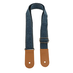 Ceinture avec sangle Ukulele et bouts en cuir PU pour guitare Ukuele 4 cordes bleu