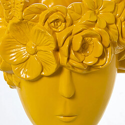 Avis Vase Alexandra House Living Jaune Céramique Visage 18 x 18 x 27 cm