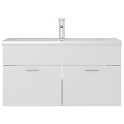 vidaXL Armoire d'évier et lavabo intégré Blanc/chêne sonoma Aggloméré