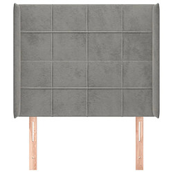 Avis Maison Chic Tête de lit scandinave avec oreilles,meuble de chambre Gris clair 83x16x118/128 cm Velours -MN87978