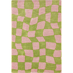 Jardindeco Tapis intérieur à poils longs Swing 383 vert 160 x 230 cm.