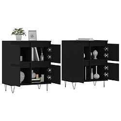 Avis Maison Chic Ensemble de 2 Buffets,commode,console pour rangement noir bois d'ingénierie -MN67952