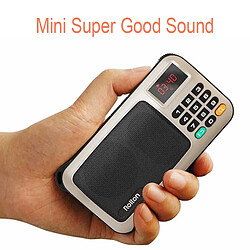 Acheter Universal Numérique Portable Mini MP3 Jouer Portable FM Radio Lecteur de musique Haut-parleur TF USB avec lampe de poche Argent Vérification | Radio