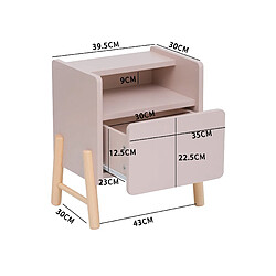 Avis Mobili Rebecca Table de chevet pour enfants Rebecca Mobili Rasam 49x40x30 MDF Pin Rose Marron