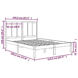 Acheter vidaXL Cadre de lit sans matelas noir 140x190 cm bois de pin massif